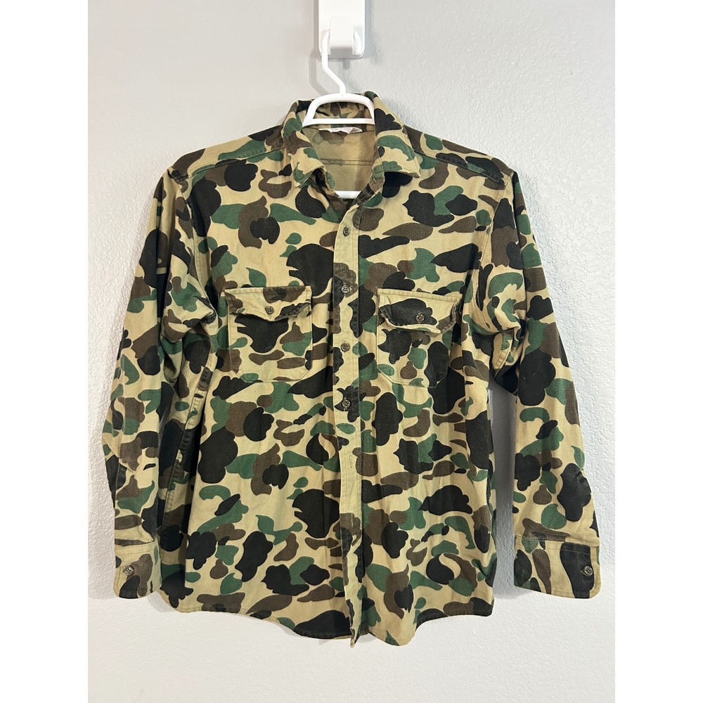 Vintage Frostproof Duck Camo Cotton Flannel Shirt Mens XL Made in USA